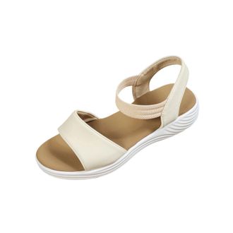 Generic Ladies Wedge Sandals with Elastic Ankle Strap Open Toe Orthopedic Sandal Stylish Breathable Comfortable Casual Wide Fit Walking Sandals Leisure Outdoo
