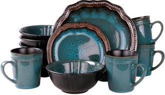 Elama Mystic Waves 16 Piece Dinnerware Set in Red at Nordstrom