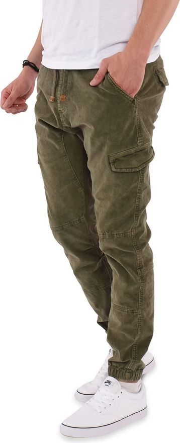 Herren Cargo Jogginghose Regular Fit - Cord Hose Mit Seitentaschen & Verstellbarem Bund