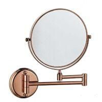 OEM Espejo De Tocador De Pared De Doble Cara Zvd, Plegable Y Giratorio, Con Aumento De 3x, 15 Cm, Para Ba&ntilde;o, Aseo Y Dormitorio, Color Oro Rosa - Crezuo