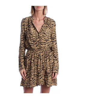 Zadig&Voltaire Korte Jurk met Dierenprint - Dames - Korte kleedjes - Bruin - XS - Kleedjes