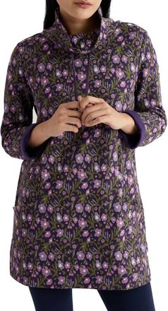Seasalt Cornwall Formative Floral Tunic in Blotted Anemone Dark Violet at Nordstrom, Size 14 Us