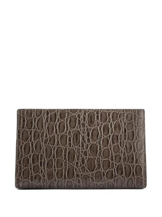 Giuseppe Zanotti Annhita crocodile-embossed clutch bag - Grey