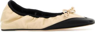 ARMARIUM Womens Camilla Ballet Flat Cream Nappa Leather