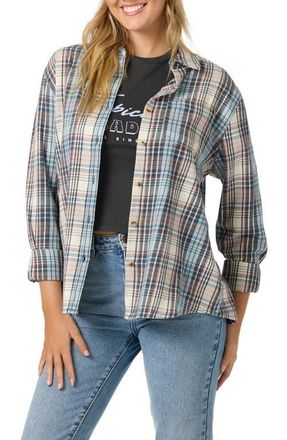 O'Neill Logan Brushed Flannel Button-Up Shirt in Tourmaline at Nordstrom, Size X-Small