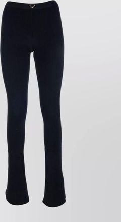 Prada flared ribbed hem trousers