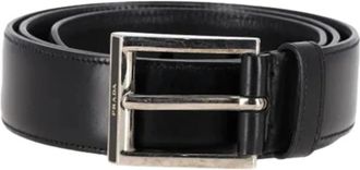Prada Pre-owned Belts, female, Black, Size: ONE SIZE Pre-owned Logo Buckled Belt