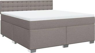 vidaXL Box Spring Bed with Mattress Taupe 180x200 cm Fabric vidaXL