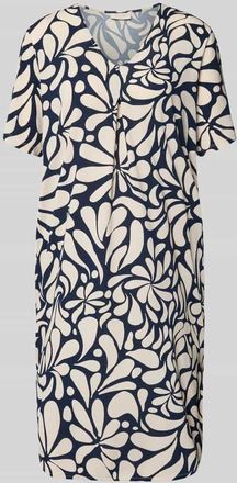 Freequent Knielanges Kleid mit V-Ausschnitt Modell Floy in Marine, Gr&ouml;&szlig;e XXL