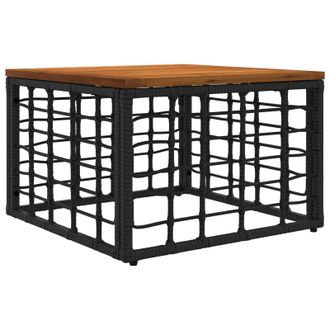 vidaXL Mesa De Jard&iacute;n Negro Y Natural 55 X 55 X 37 Cm Vidaxl