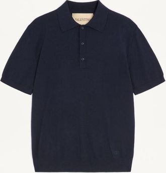 Valentino Polo Valentino in lana con ricamo VLogo Uomo NAVY 3XL