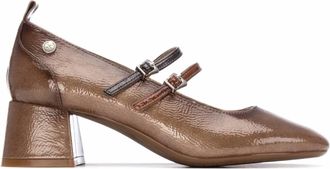 Xti Womens Patent Leather Mary Jane Heel In Beige