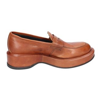 Moma Leren loafers - Dames - Loafers - Bruin - 37 EU - Leer - Schoenen
