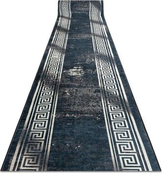RugsX Rugsx - Runner anti-slip lotus grecco 23593 graphite / grey washable 60cm grey 60x450 cm