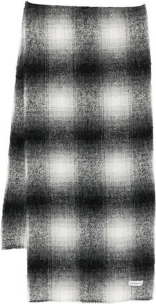 Emporio Armani Accessoires, Dames, Veelkleurig, ONE Size, Wol, Wollen sjaal met ruitmotief