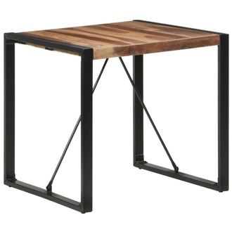 Berkfield Home Dining Table 80x80x75 cm Solid Wood with Sheesham Finish in Brown | Size: 80 x 80 x 75 cm