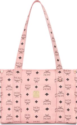 MCM Womens Tote Bag Soft Pink Polyurethane