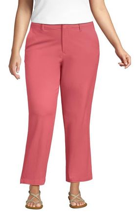 Lands End Mid Rise Classic Straight Leg Chino Ankle Pants in Soft Mojave Rose at Nordstrom, Size 20W