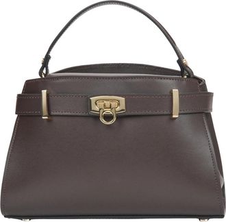Estro & Luminara Satchel Bag - Dames - Handtassen - Bruin - ONE Size - Leer - Tassen