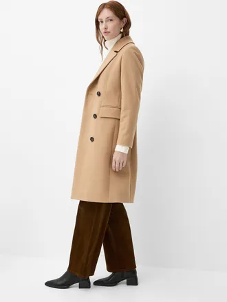 Contemporaine Womens Wool & recycled cashmere double-breasted overcoat Exclusive collection from Italy