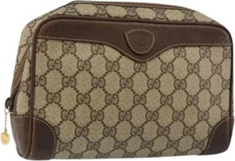 Gucci Pre-owned Clutches, female, Beige, Size: ONE SIZE Pre-owned Vintage Leather Clutch