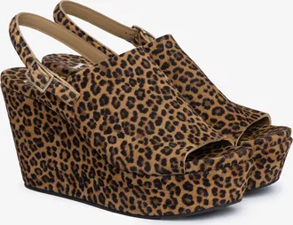 Pedro Garcia Slingback wedge clog in print suede | Dirac | Fall-winter 26 |