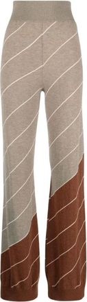 Stella McCartney Multicolor Wol Gebreide Flare Broek - Dames - Wijde Broeken - Veelkleurig - XS - Wol - Broeken
