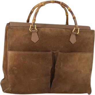 Gucci Pre-owned Suede Tote Bag - Dames - Vintage Shopper - Bruin - ONE Size - Su&egrave;de - Vintage