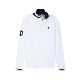 Eden Park Long-sleeve Piqu&eacute; Cotton Polo - male - Eden Park - Polo Shirts - White - M - Tops