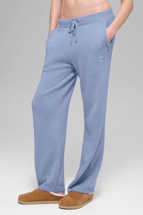 Alo | Wool Cashmere New Class Sweatpant in Winter Frost Blue, Size: Medium
