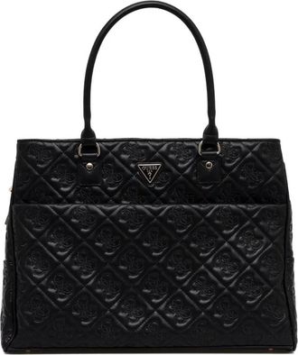 Guess Co quilted embossed tote bag - women - Polyurethane/Polyester - One Size - Black