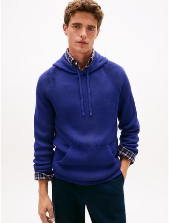 Tommy Hilfiger Mens Classic Hoodie Sweater - Blue - XL