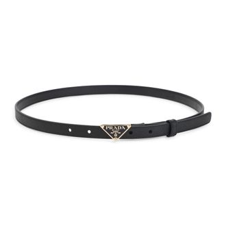 Prada Kalfsleren Riem - Dames - Riemen - Zwart - 75 CM - Leer - Accessoires