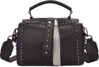 Generic Women Barrel Tote Bag Double Zipper Satchel Handbags Top Handle Crossbody Bag Leather Ladies Tote Shoulder Bags