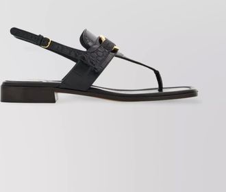 Ferragamo gancini buckle leather thong sandals