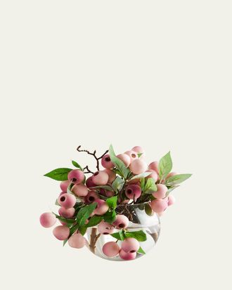 John-Richard Balausta Berries 8 Faux Floral Arrangement in Glass Bowl