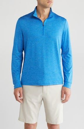 PGA TOUR Long Sleeve Sun Shade 1/4 Zip Pullover in Super Sonic Heather at Nordstrom Rack, Size Medium