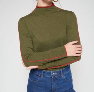Vilagallo High Neck Sweater In Olive