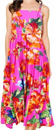 Skies Are Blue Clothing Bettie Floral Midi Dress In Multi