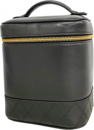 Chanel Black Leather Vanity Bag (Pre-Owned)