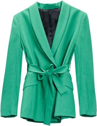 Paul Smith Blazers, female, Green, XS, Giacca Cintura Lana Stretch