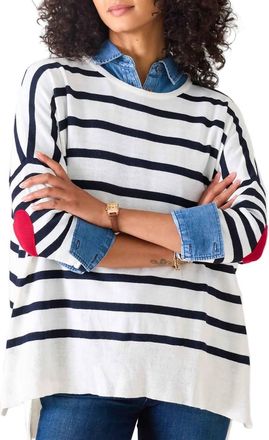 Mersea Amour Sweater With Heart Patch Top In Navy