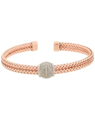 Meshmerise 18K Rose Gold Vermeil 0.1 Ct. Tw. Diamond Mesh Bangle