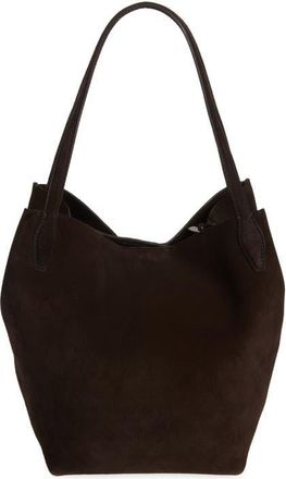 Madewell The Shopper Tote in Soft Grain Suede in Dark Carob at Nordstrom