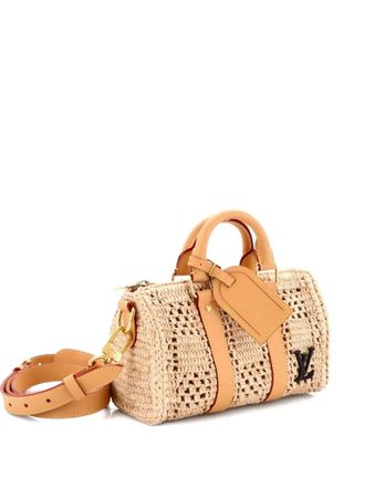 Louis Vuitton Keepall Bandouliere Bag Damier Raffia 25 satchel - Neutrals