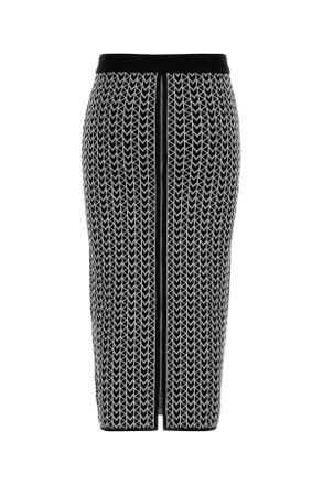 Michael Kors Womens Embroidered Stretch Viscose Blend Skirt Nickel Nylo N Elastane Gonne