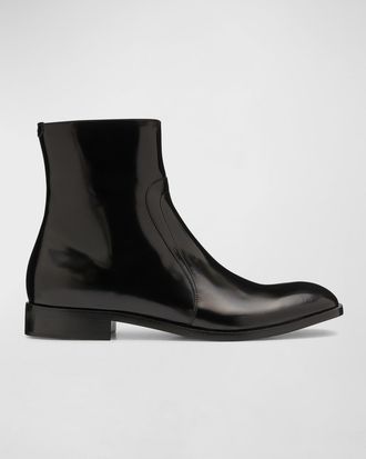 Maison Margiela Mens Leather Zip Ankle Boots