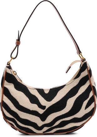 Celine Zebra Print Canvas Ava Shoulder Bag WCA4201