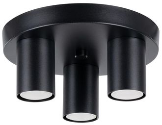Sollux Lighting Design Deckenlampe Lagos 3-Flammig (rund), Schwarz