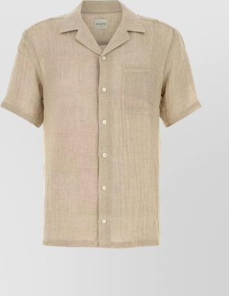 Le Kasha short sleeve linen shirt with chest pocket